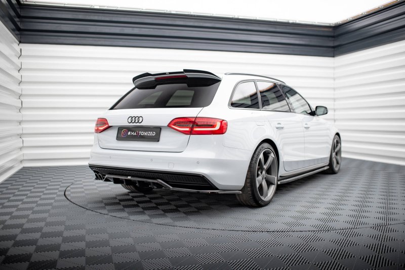 Maxton Mittlerer Cup Diffusor Heck Ansatz Audi A4 Competition B8 Facelift schwarz Hochglanz AU-A4-B8F-COMP-RSD1G+RD1-G
