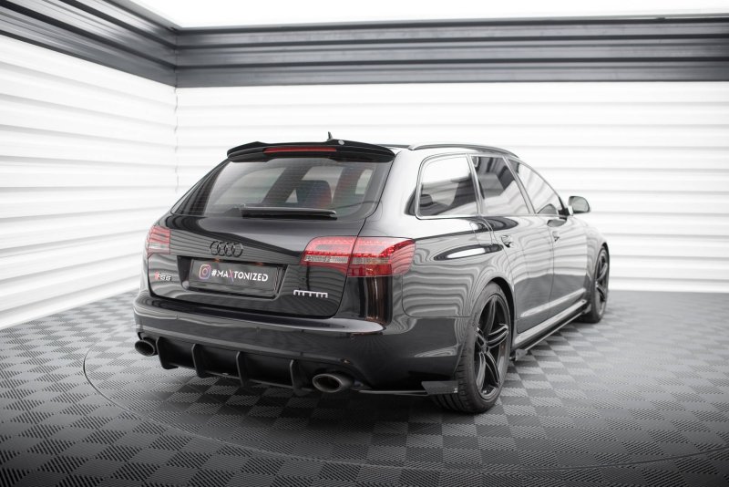 Maxton Hintere Seiten Flaps für Audi RS6 Avant C6 schwarz Hochglanz AURS6C6CNC-RSF1-G
