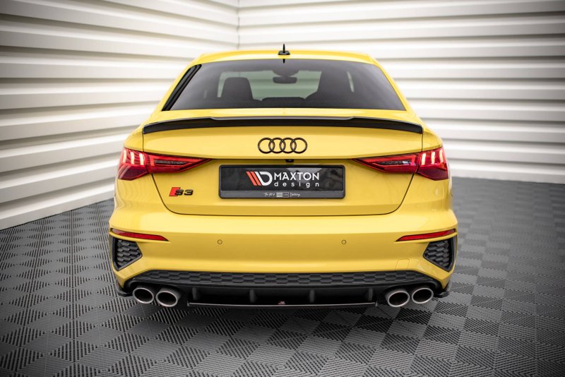 Maxton Mittlerer Diffusor Heck Ansatz für Audi S3 Limousine 8Y schwarz Hochglanz AU-S3-8Y-S-RD1-G