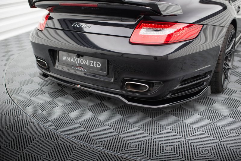 Maxton Mittlerer Cup Diffusor Heck Ansatz Porsche 911 Turbo 997 schwarz Hochglanz PO-911-997-TURBO-RD1G+RD2-G