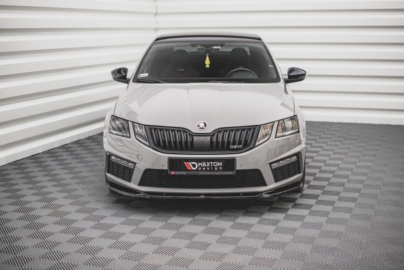 Maxton Front Ansatz V.3 für Skoda Octavia RS Mk3 Facelift schwarz Hochglanz SK-OC-3F-RS-FD3-G