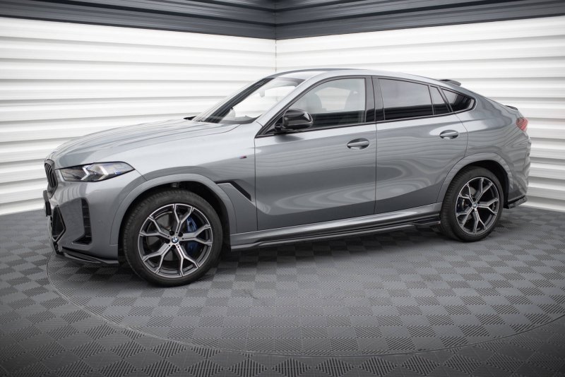 Maxton Seitenschweller Ansatz V.1 BMW X6 M-Paket G06 Facelift schwarz Hochglanz BM-X6-G06F-MPACK-SD1-G