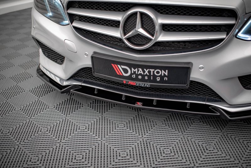 Maxton Front Ansatz V.2 für Mercedes-Benz E AMG-Line Limousine W212 Facelift schwarz Hochglanz ME-E-212F-AMGLINE-FD2-G