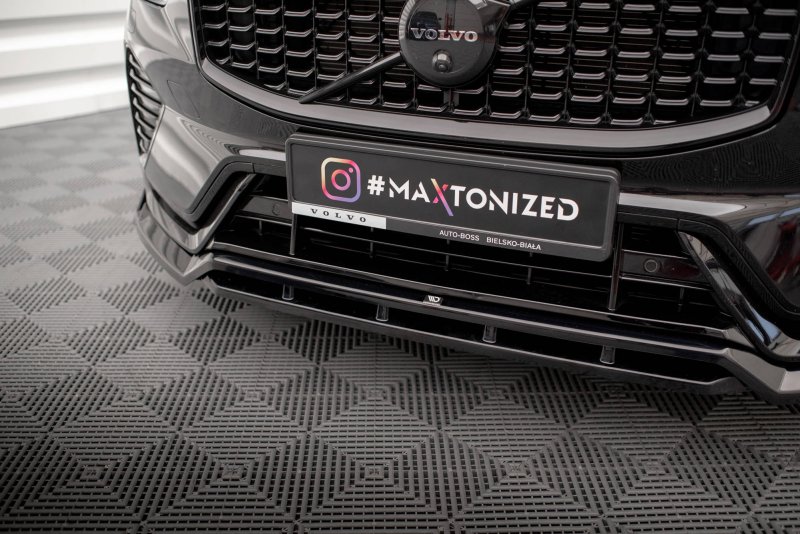 Maxton Front Ansatz für Volvo XC60 R-Design Mk2 Facelift schwarz Hochglanz VO-XC60-2F-RDESIGN-FD1G+FD1R-G