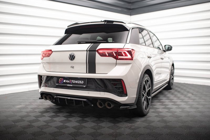 Maxton Mittlerer Diffusor Heck Ansatz DTM Look für Volkswagen T-Roc R Mk1 Facelift schwarz Hochglanz VW-T-ROC-1-R-RD1G+RD2-G