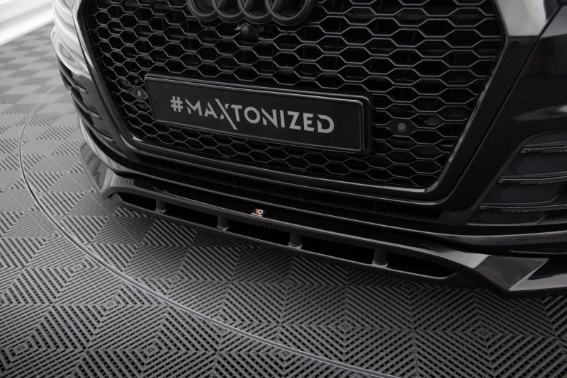 Maxton Front Ansatz V.2 Audi SQ7 / Q7 S-Line Mk2 schwarz Hochglanz AU-SQ7-2-FD2G+FD2R-G