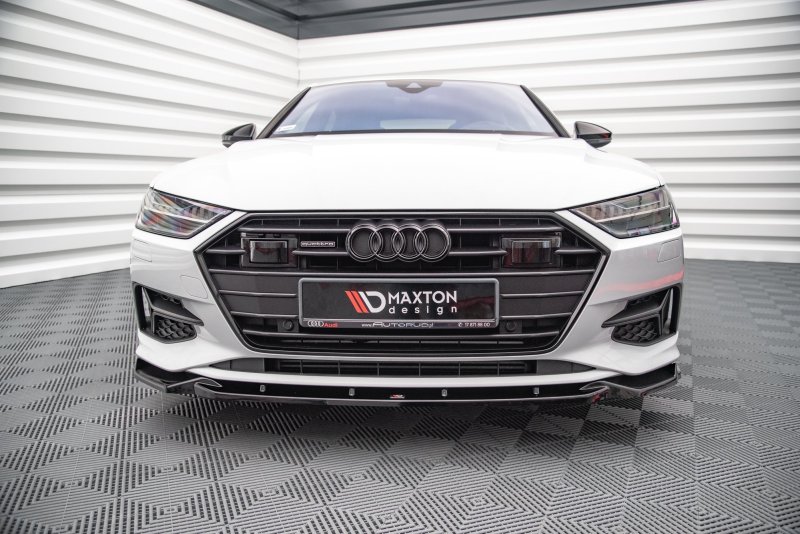Maxton Front Ansatz V.2 für Audi A7 C8 schwarz Hochglanz AU-A7-C8-FD2-G