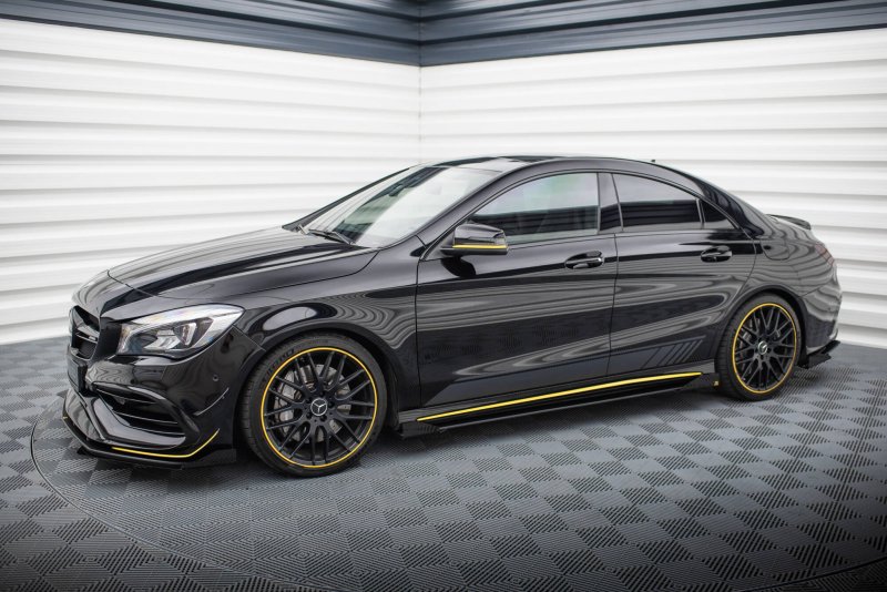 Maxton Side Flaps Mercedes-AMG CLA 45 C117 Facelift schwarz Hochglanz MECLA117AMGAEROCNC-SF1-G