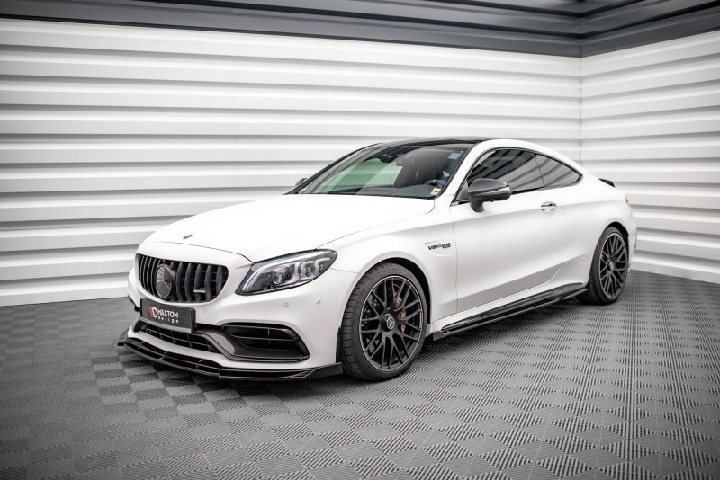 Maxton Seitenschweller Ansatz für V.2 für Mercedes-AMG C 63 AMG Coupe C205 Facelift schwarz Hochglanz ME-C-205F-AMG-C-SD2-G