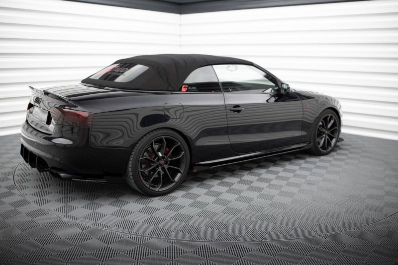 Maxton Side Flaps Audi A5 / A5 S-Line / S5 Coupe / Cabrio 8T / 8T Facelift schwarz Hochglanz AUS51CNC-SF1-G