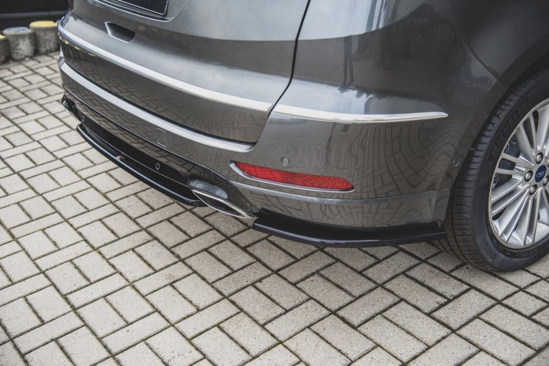 Maxton Heck Ansatz Flaps Diffusor für Ford S-Max Vignale Mk2 Facelift schwarz matt FO-SMAX-2F-VG-RSD1-T