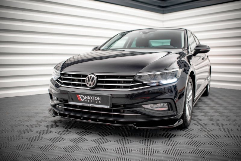Maxton Front Ansatz V.1 für Volkswagen Passat B8 Facelift schwarz Hochglanz VW-PA-B8F-FD1-G