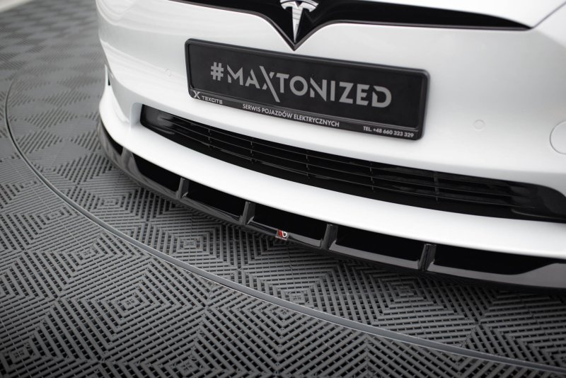 Maxton Front Ansatz V.3 Tesla Model S Plaid Mk1 Facelift schwarz Hochglanz TE-MODELS-1F2-PL-FD3-G