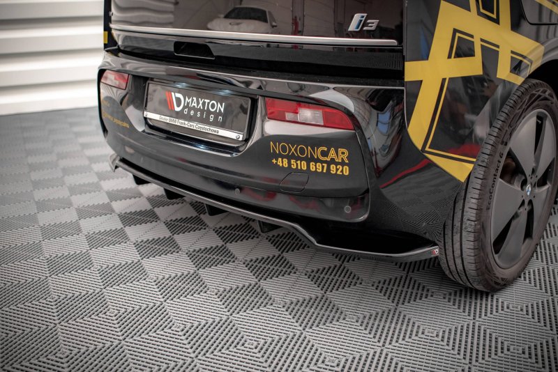 Maxton Mittlerer Diffusor Heck Ansatz DTM Look für BMW i3 Mk1 Facelift schwarz Hochglanz BM-I3-1-RD1G+RD2-G