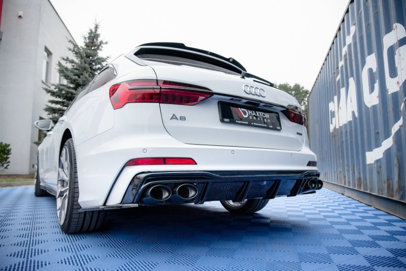 Maxton Diffusor Heck Ansatz + Endschalldampfer Sportauspuff Attrappe Audi A6 C8 S-Line AU-A6-C8-SLINE-RS1G+RS1RG+CHROME