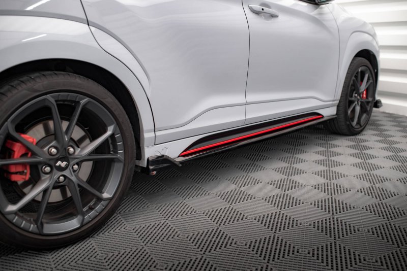 Maxton Seitenschweller Ansatz für V.2 für Hyundai Kona N Mk1 schwarz Hochglanz HY-KO-1-N-SD2-G