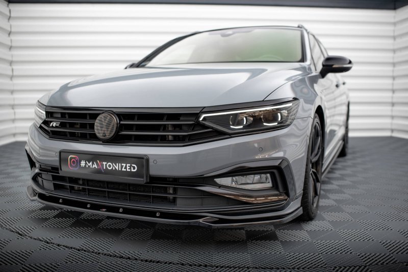 Maxton Front Ansatz V.2 VW Passat R-Line B8 Facelift schwarz Hochglanz VW-PA-B8F-RLINE-FD2-G