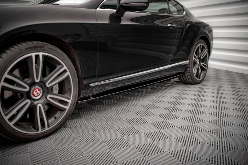 Maxton Seitenschweller Ansatz für Bentley Continental GT V8 S Mk2 schwarz Hochglanz BE-CO-GT-1F-SD1-G