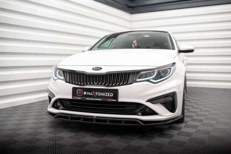 Maxton Front Ansatz V.1 für Kia Optima Mk4 Facelift schwarz Hochglanz KI-OP-2F-FD1G+FD1R-G