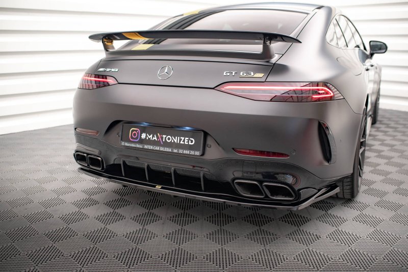 Maxton Mittlerer Diffusor Heck Ansatz DTM Look für Mercedes-AMG GT 63S 4-Door Coupe Aero schwarz Hochglanz ME-GT-4D-AMG-RD1G+RD2-G