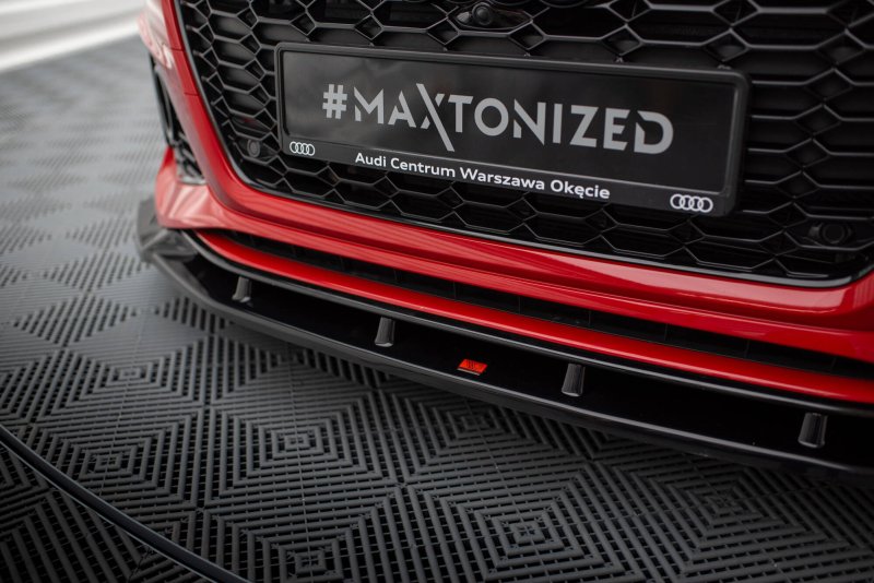 Maxton Front Ansatz V.2 Audi RS4 B9 Facelift schwarz Hochglanz AU-RS4-B9F-FD2-G