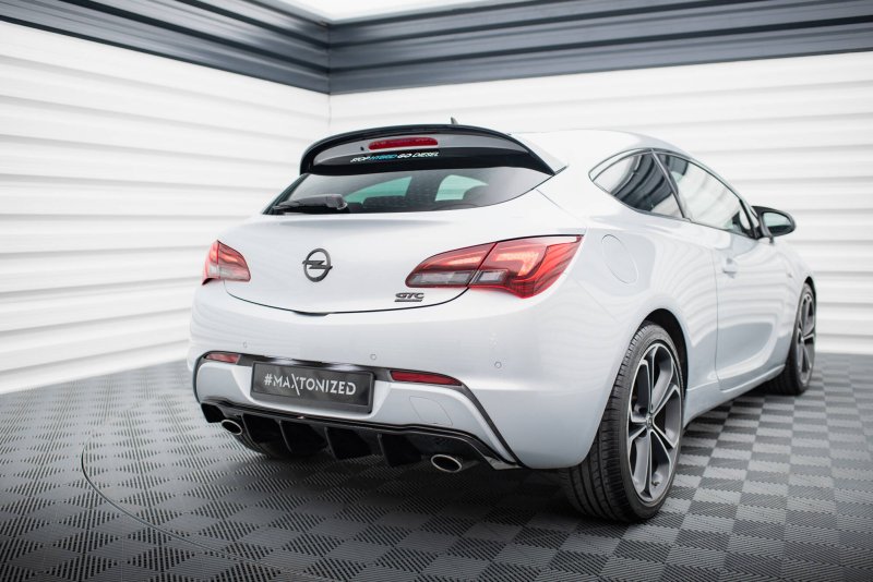 Maxton Diffusor Heck Ansatz Opel Astra GTC OPC-Line J (Version mit Einzelauspuff auf beiden Seiten) schwarz Hochglanz OP-AS-J-GTC-OPCLINE-RS1G+RS1R-G