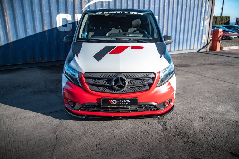 Maxton Front Ansatz V.2 für Mercedes-Benz Vito W447 Facelift schwarz Hochglanz ME-VI-W447F-FD2-G