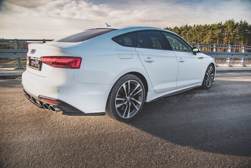 Maxton Heck Ansatz Flaps Diffusor für Audi S5 Sportback F5 Facelift schwarz Hochglanz AU-S5-2F-SB-RSD1-G