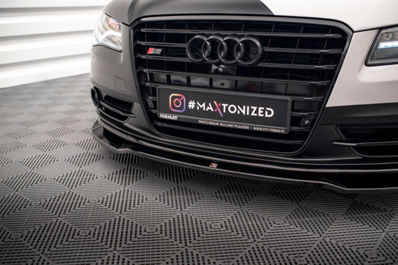 Maxton Front Ansatz V.1 für Audi S8 D4 schwarz Hochglanz AU-A8-D4-SLINE-FD1-G