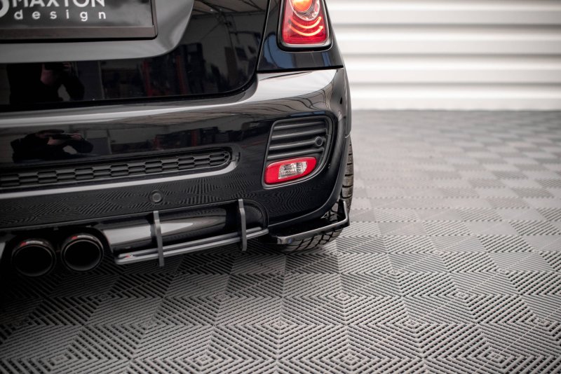 Maxton Heck Ansatz Flaps Diffusor V.2 für Mini Cooper John Cooper Works R56 schwarz Hochglanz MC-S-2-56-JCW-RSD1-G