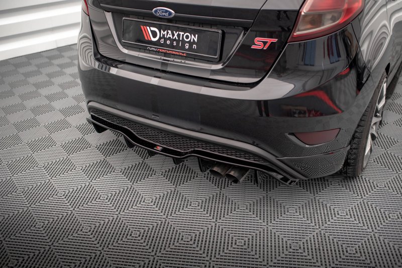 Maxton Diffusor Heck Ansatz für Ford Fiesta ST (5-Türige version) Mk7 Facelift schwarz Hochglanz FO-FI-7F-ST-5D-RS1-G