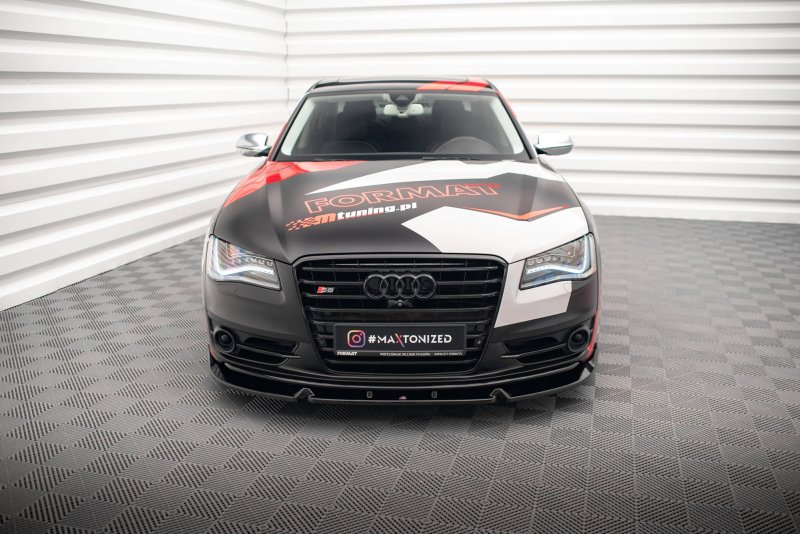 Maxton Front Ansatz V.2 für Audi S8 D4 schwarz Hochglanz AU-A8-D4-SLINE-FD2-G