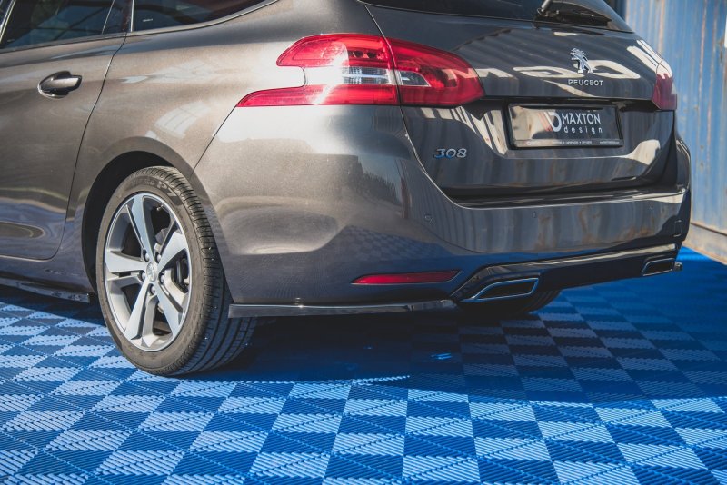 Maxton Heck Ansatz Flaps Diffusor für Peugeot 308 SW Mk2 Facelift schwarz Hochglanz PE-308-2F-SW-RSD1-G