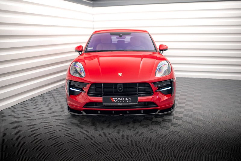 Maxton Front Ansatz V.1 für Porsche Macan Mk1 Facelift schwarz Hochglanz PO-MA-1F-FD1-G