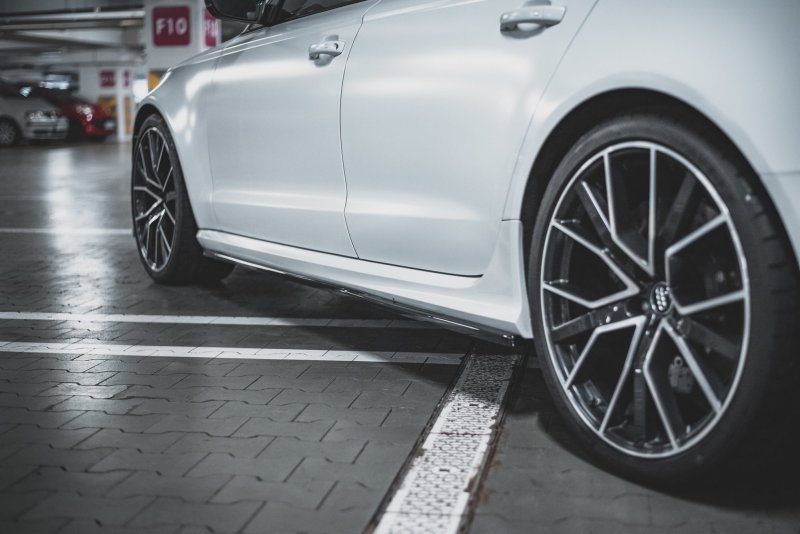 Maxton Seitenschweller Ansatz für V.2 für Audi RS6 C7 schwarz Hochglanz AU-RS6-C7-SD2-G