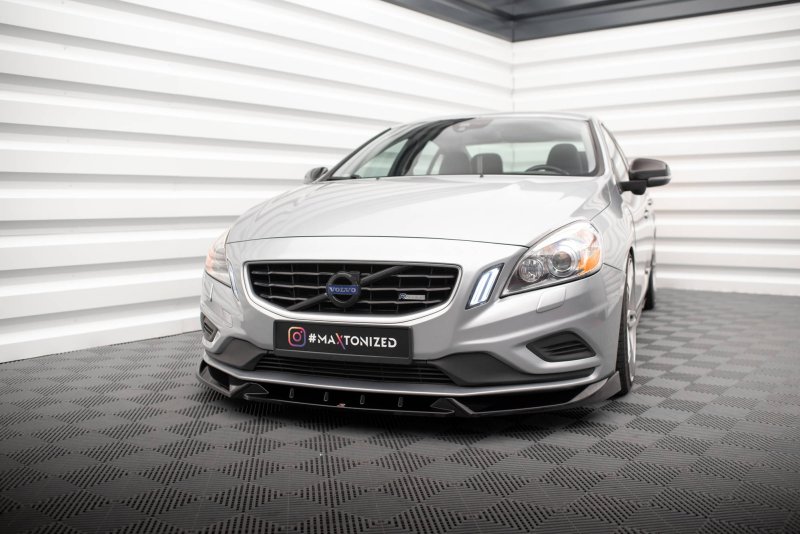 Maxton Front Ansatz V.1 für Volvo S60 R-Design Mk2 schwarz Hochglanz VO-S60-2-RDESIGN-FD1-G