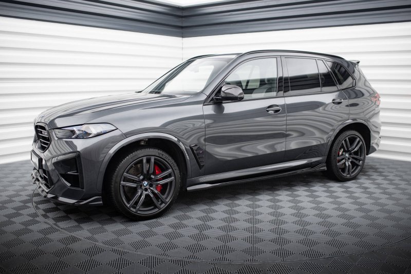 Maxton Seitenschweller Ansatz BMW X5 M F95 Facelift schwarz Hochglanz BM-X5M-F95F-SD1-G