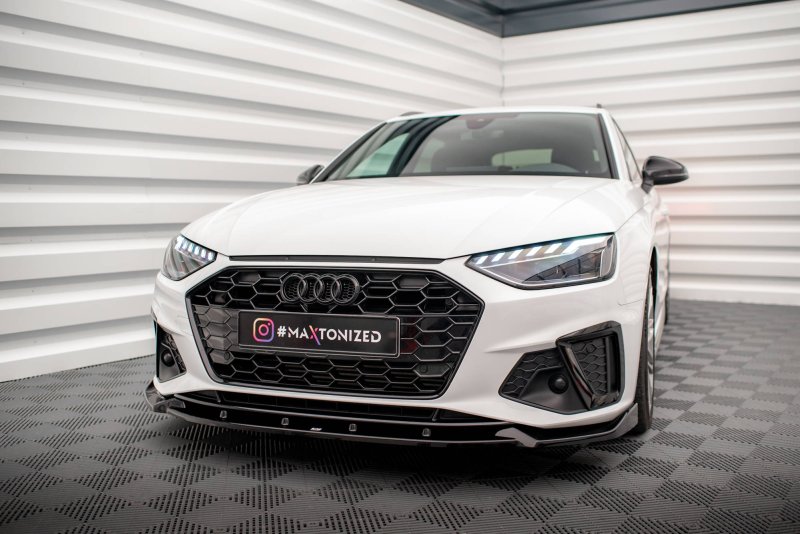 Maxton Front Ansatz V.1 für Audi A4 S-Line / S4 B9 Facelift schwarz Hochglanz AU-A4-B9F-SLINE-FD1-G
