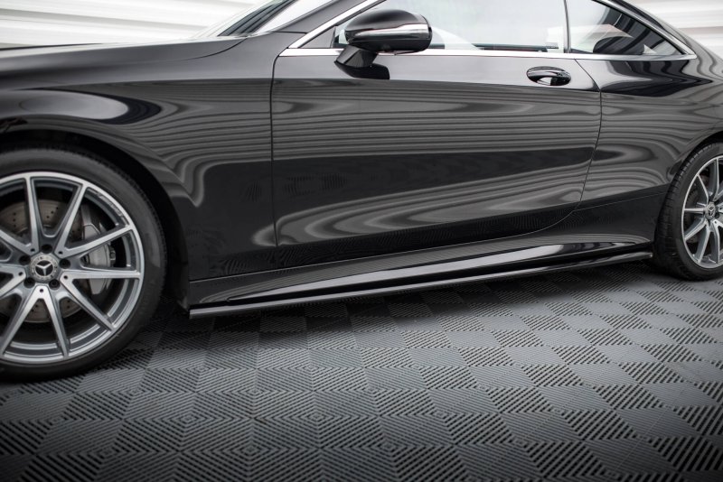Maxton Seitenschweller Ansatz Mercedes-Benz S Coupe AMG-Line C217 Facelift schwarz Hochglanz ME-S-C217-AMGLINE-C-SD1-G