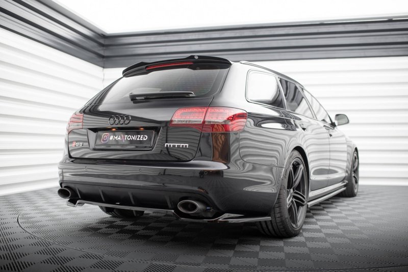Maxton Mittlerer Diffusor Heck Ansatz DTM Look für Audi RS6 Avant C6 schwarz Hochglanz AU-RS6-C6-RD1G+RD2-G