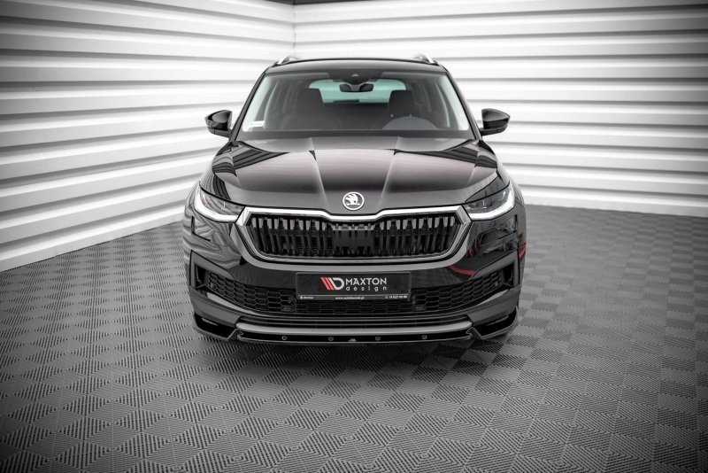 Maxton Front Ansatz V.1 für Skoda Kodiaq Mk1 Facelift schwarz Hochglanz SK-KO-1F-FD1-G