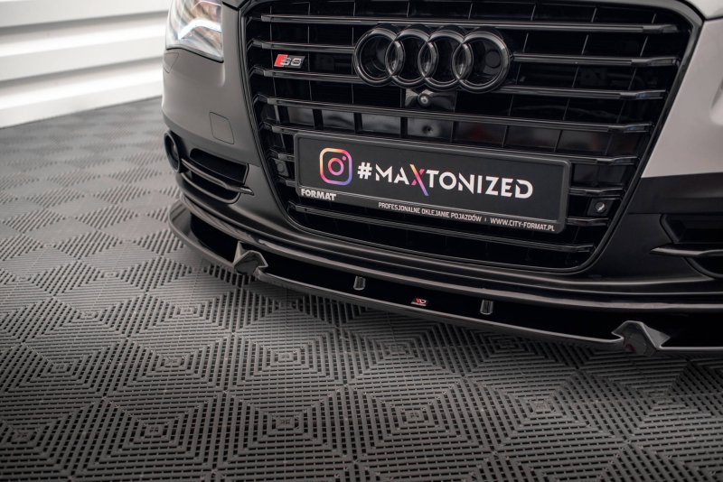 Maxton Front Ansatz V.2 für Audi S8 D4 schwarz Hochglanz AU-A8-D4-SLINE-FD2-G