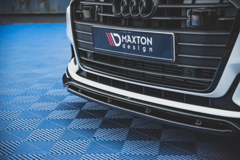 Maxton Front Ansatz V.3 für Audi A6 S-Line / S6 C8  schwarz Hochglanz AU-A6-C8-SLINE-FD1G+FD1R-G