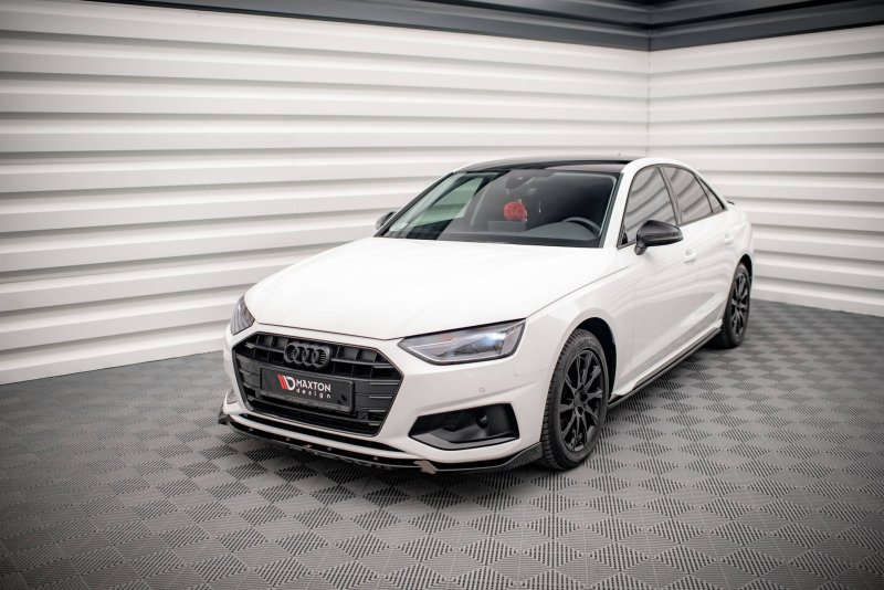 Maxton Front Ansatz V.1 für Audi A4 B9 Facelift schwarz Hochglanz AU-A4-B9F-FD1-G