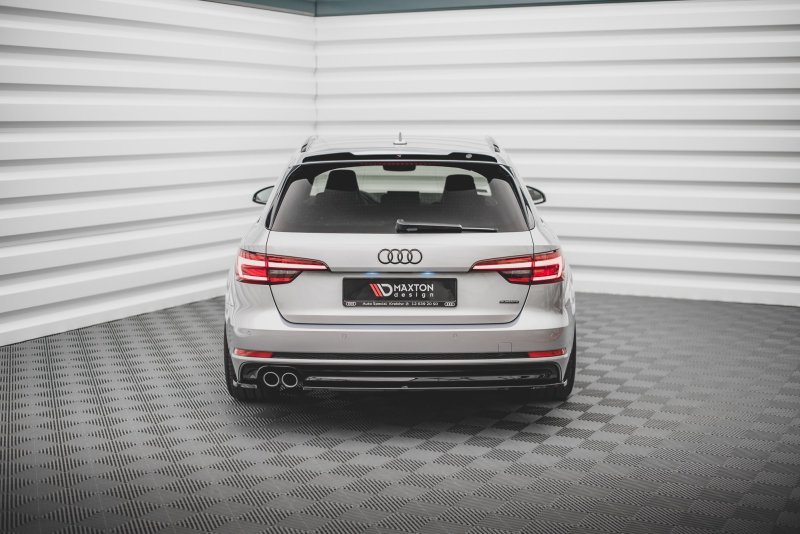 Maxton Heck Ansatz Flaps Diffusor V.2 für Audi A4 S-Line B9 schwarz Hochglanz AU-A4-B9-SLINE-RSD2-G