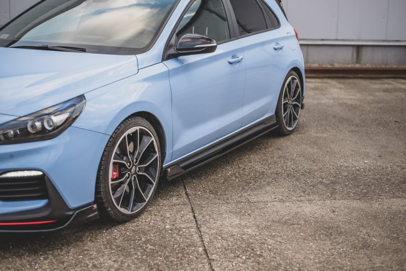 Maxton Seitenschweller Ansatz für V.5 Hyundai I30 N Mk3 / Mk3 FL Hatchback/ Fastback schwarz Hochglanz HY-I30-3-N-SD4-G