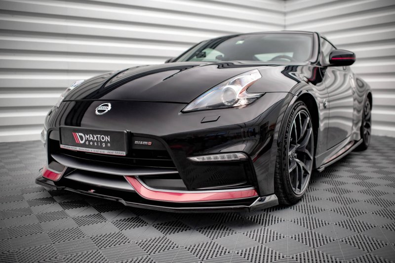Maxton Front Ansatz V.1 für Nissan 370Z Nismo Facelift schwarz Hochglanz NI-370Z-NISMO-FD1-G