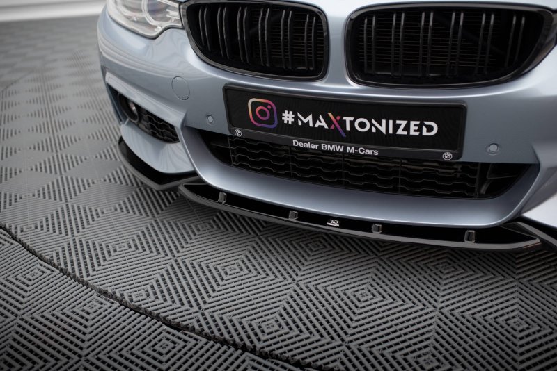 Maxton Front Ansatz V.3 BMW 4er Coupe / Gran Coupe / Cabrio M-Paket F32 / F36 / F33 schwarz Hochglanz BM-4-F32-MPACK-FD3-G