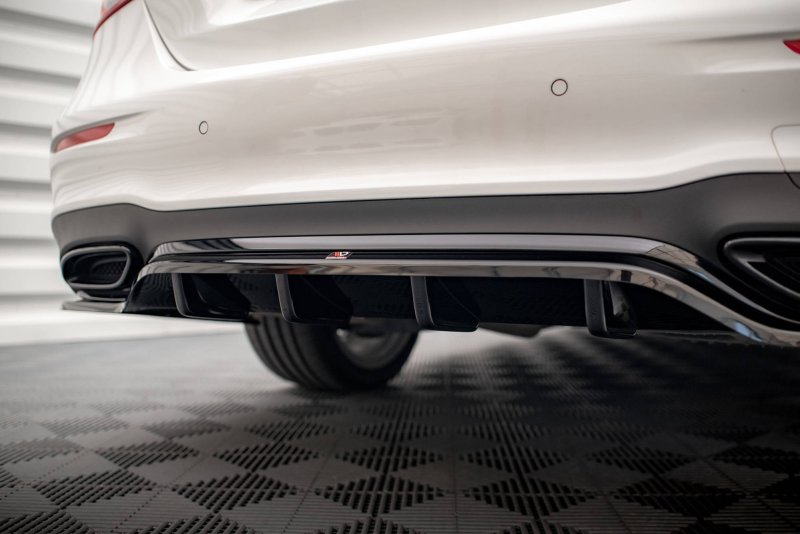 Maxton Mittlerer Diffusor Heck Ansatz DTM Look für Mercedes-Benz E AMG-Line W213 Facelift schwarz Hochglanz ME-E-213F-AMGLINE-RD1G+RD2-G