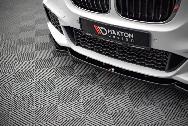 Maxton Front Ansatz V.1 für BMW X1 M-Paket F48 schwarz Hochglanz BM-X1-48-MPACK-FD1-G